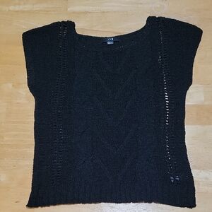 Forever 21 Black Open Knit Top
